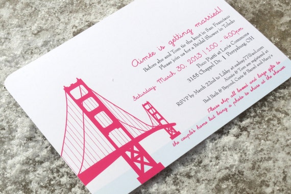 Golden Gate Bridge Wedding Invitations 1