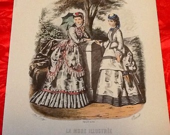 Vintage New Old Stock LA MODE ILLUSTREE Unframed Fashion Print 8 x 10