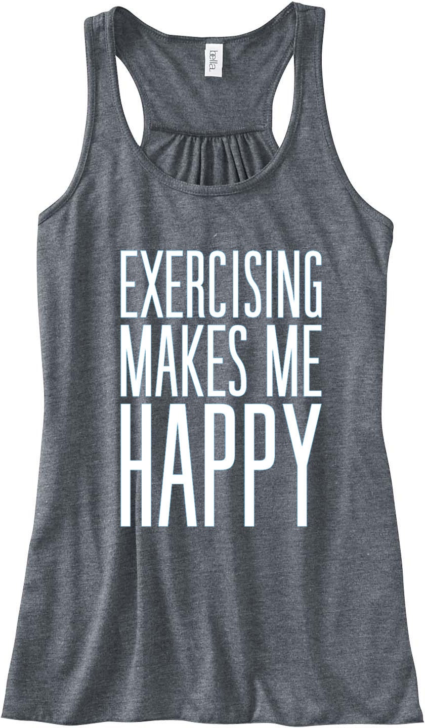 Workout Tank Top Exercising Makes Me Happy by sunsetsigndesigns