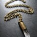 Mens Bullet Necklace - 40 Caliber Pendant Set with Natural Quartz