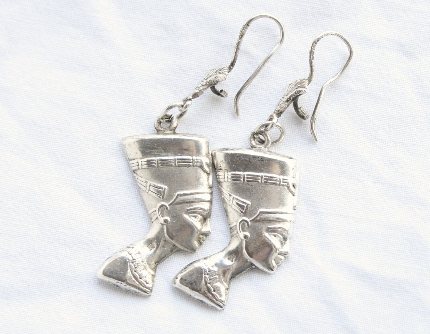 Sterling Egyptian Earrings Pierced Vintage by CamanoIslandVintage