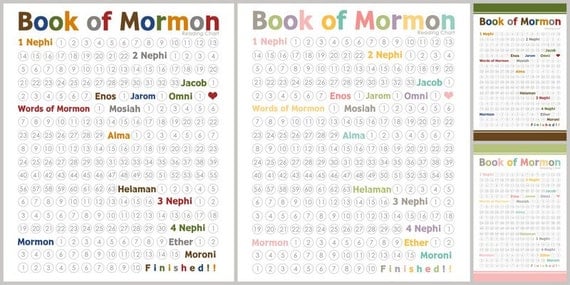 Book of Mormon Reading Chart Instant Download