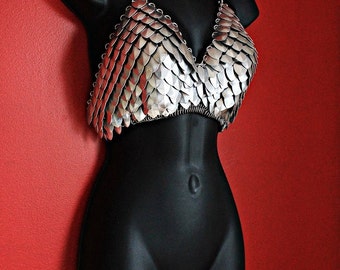 Items similar to Chainmail Halter style Bra Top for Amazons, Female ...