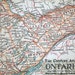 1911 Century Atlas Antique Map of Ontario, Canada