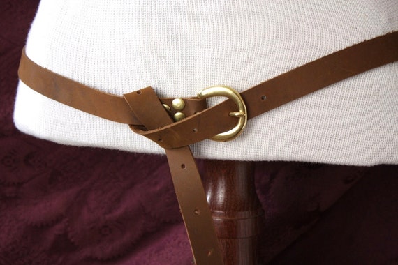 Long Leather Belt Medieval Re-enactor by MyFunkyCamelot on Etsy
