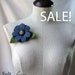 SALE - Brooch - Recycled Wool Sweater - Two Tone Blue Flower - by FeltSassy