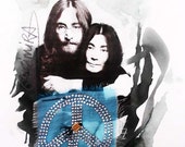 John Lennon - Yoko Ono mixed media from ROMANCE series John Lennon - Yoko Ono mixed media from ROMANCE series