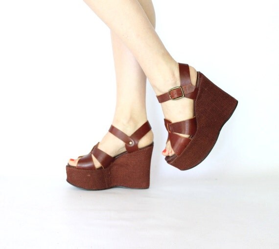 brown leather wedges closed toe