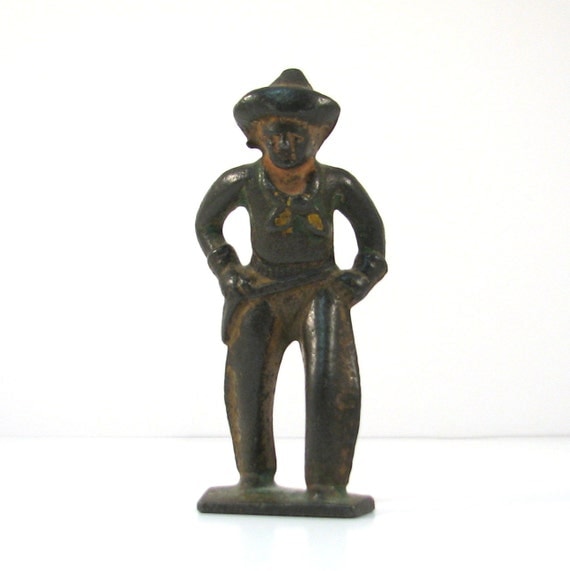 Vintage Cast Metal Cowboy Toy Figurine