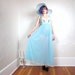 60s Sheer Baby Blue Lace Empire Waist Lingerie Gown (M/L)