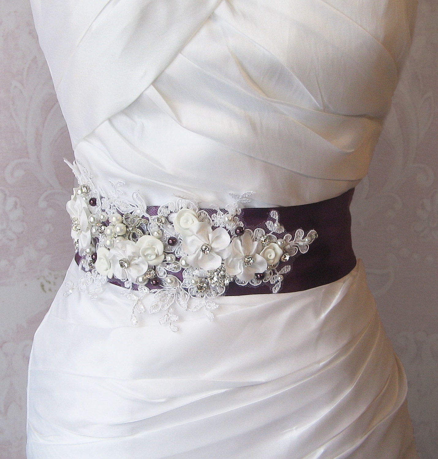 Wedding Dress With Purple Sash 8