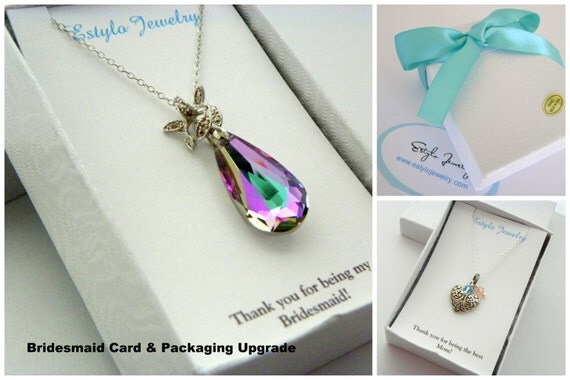 thank you for being my bridesmaid jewelry card