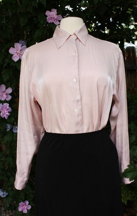 pink shiny blouse