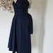 Ready to Ship- Last of Fabric-Nautilus Navy Blue Octopus Convertible Wrap Dress