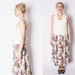 Vintage Floral Linen Skirt / Long Skirt / Pastel / Skirt / Skirts / Flowers / Mustard / Rose / Roses / 1123
