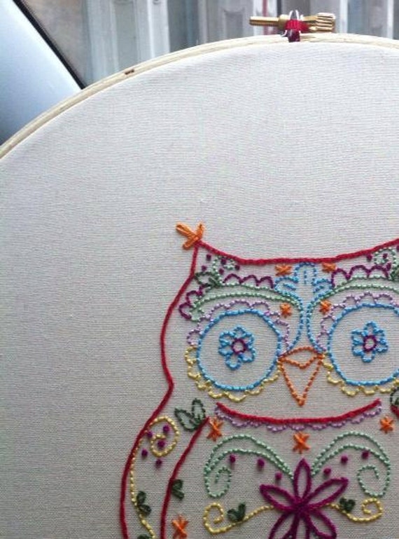 Download Calavera owl embroidery pattern