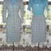Vintage 70s 5 Piece Ladies Traveling Wardrobe Suit Set 8/M Blue & Tan Houndstooth Blouses, Jacket, Skirt, Pants Leisure Set