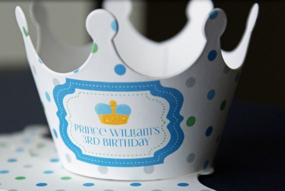 Set of 12 Royal prince boy's birthday party cupcake wrappers Il_570xn