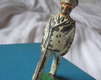 Vintage Sailor Figurine 1940s Naval Officer Metal toy