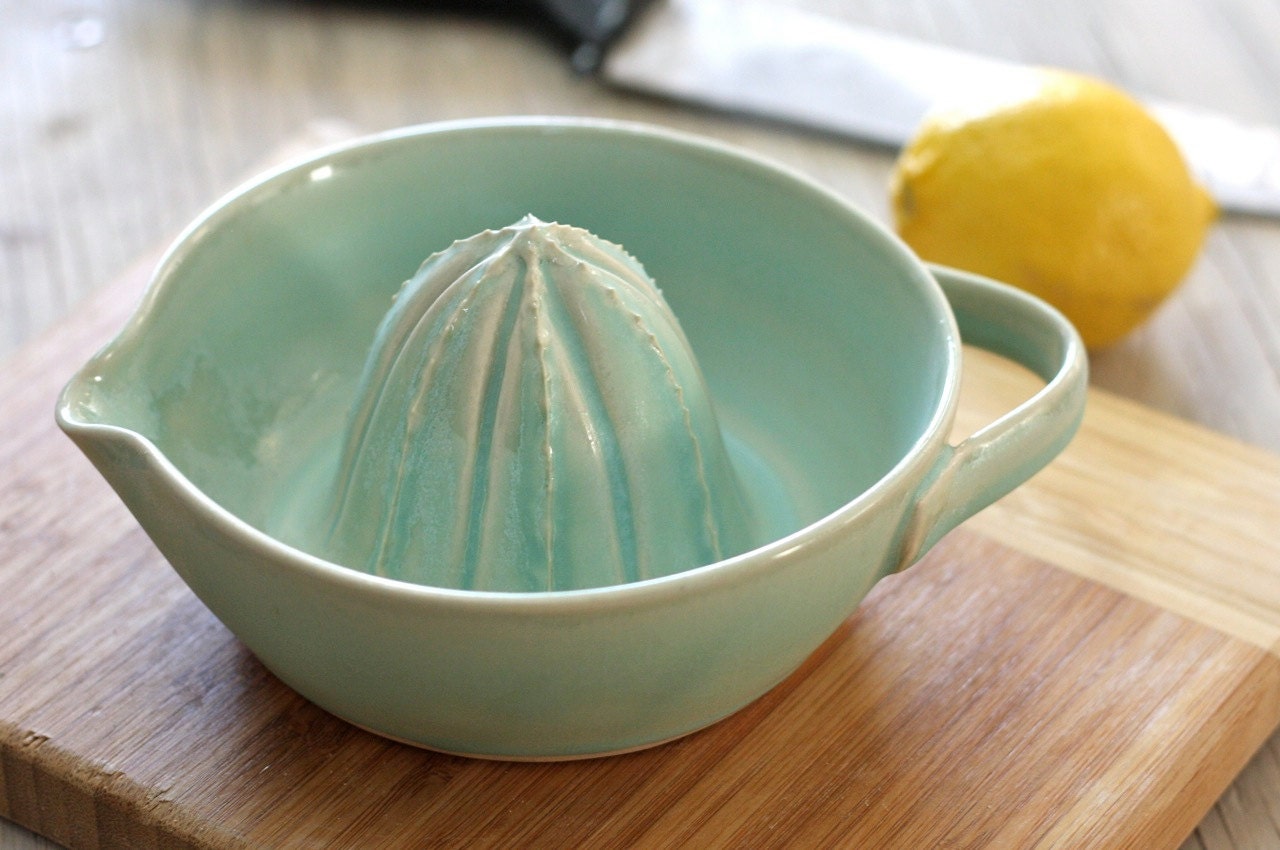 Pottery Citrus Juicer Sea foam Green Lemon Juicer