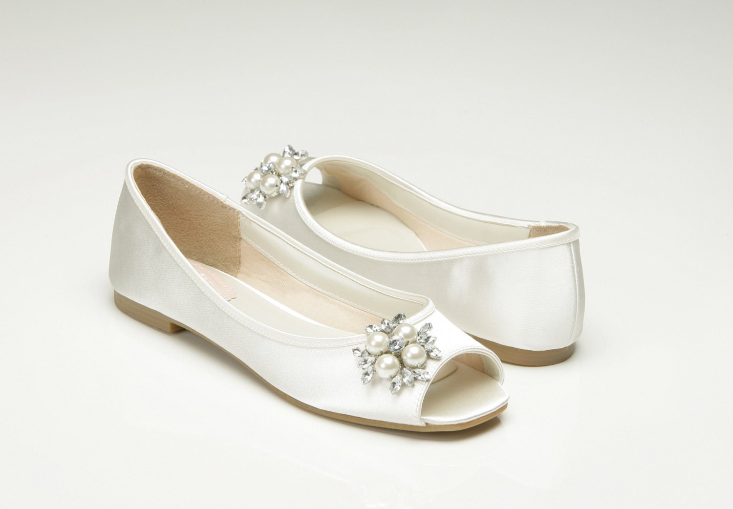 peep toe wedge wedding shoes