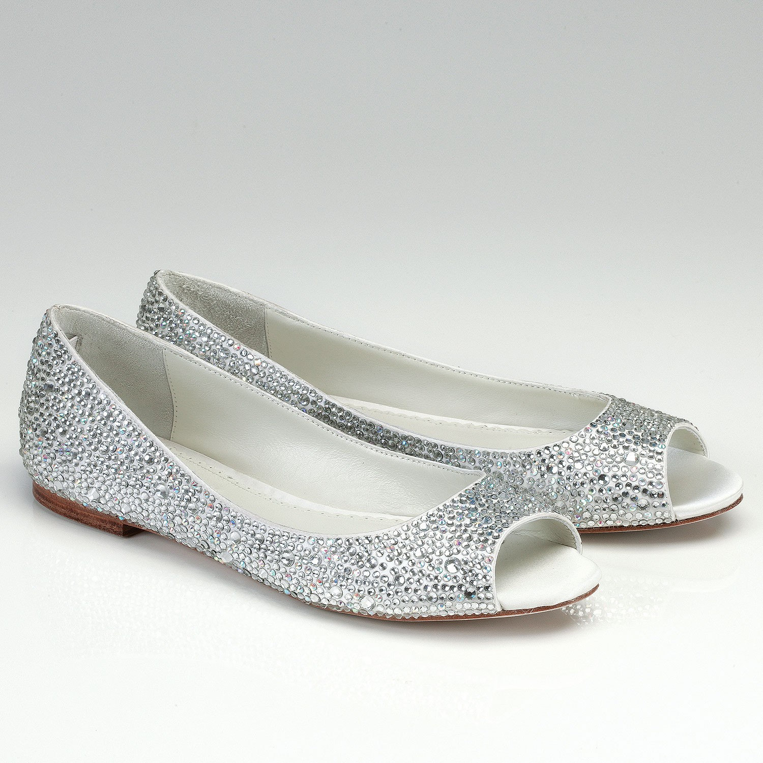 open toe wedding flats