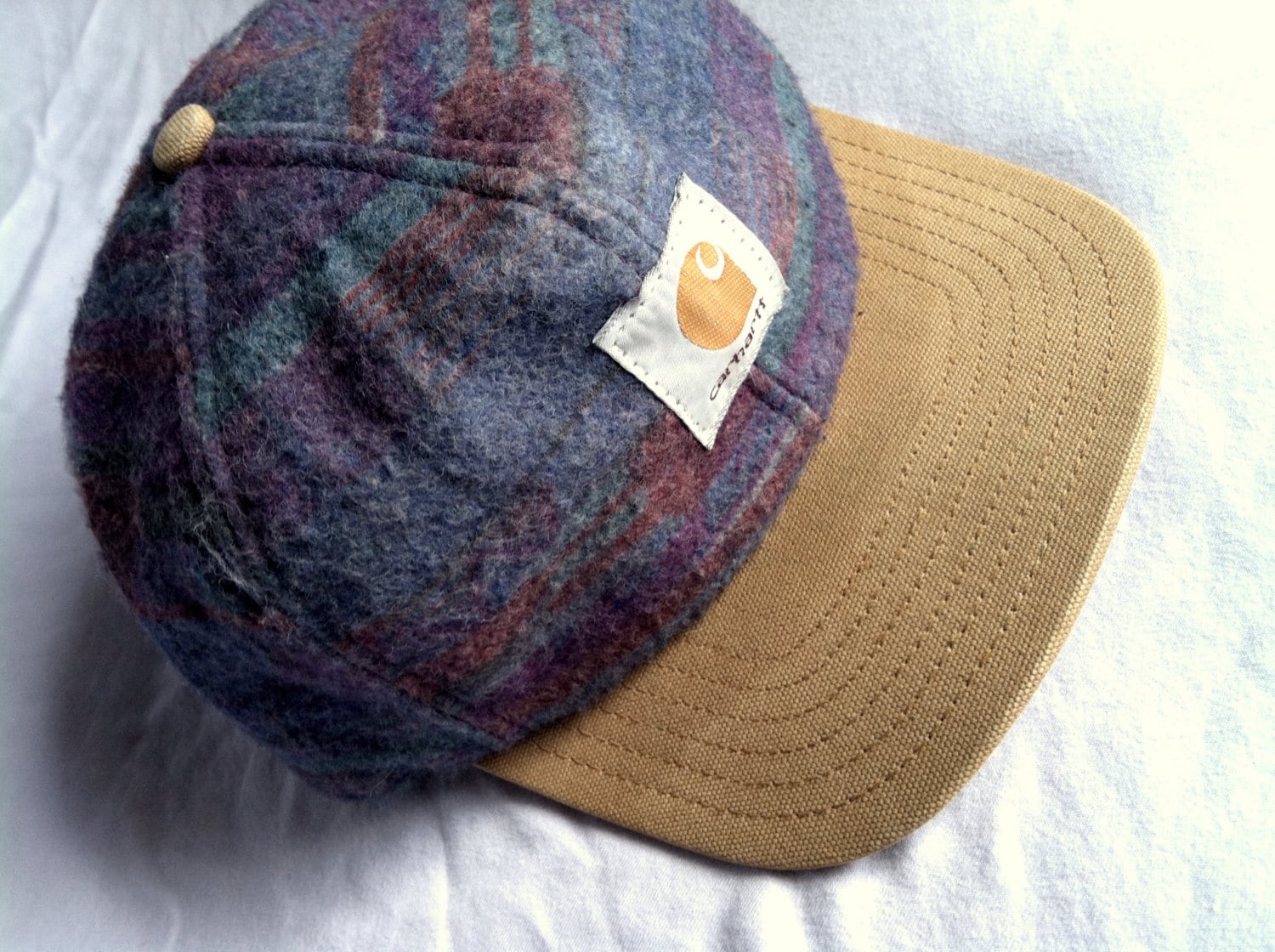 Carhartt Snapback Wool Hat Vintage Concord Azure Beige