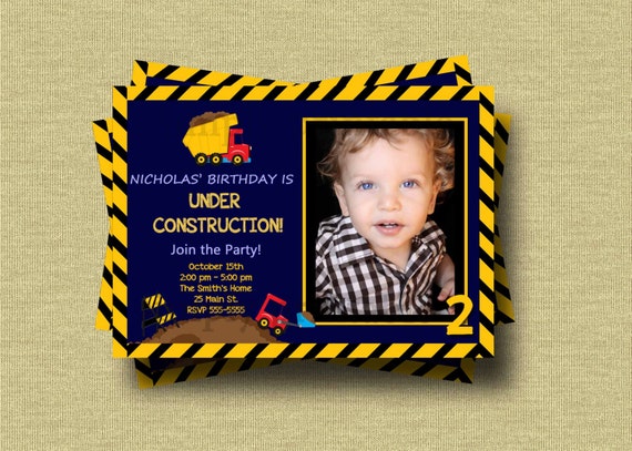 Construction Invitation Birthday Il_570xn