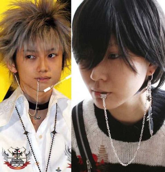 Punk RTBU Emo Earring and lip Chain Body Jewelry by runnickyrun