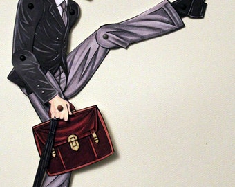 Ministry of Silly Walks John Cleese Articulated Paper Doll - Monty Python Lovers