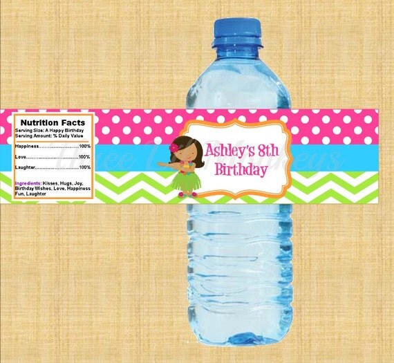 Luau Water Bottle Labels- DIY Printables Il_570xn