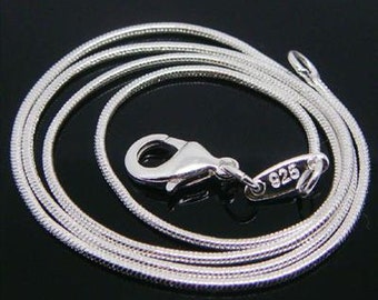 925 sterling silver 20" 1mm snake chain necklace