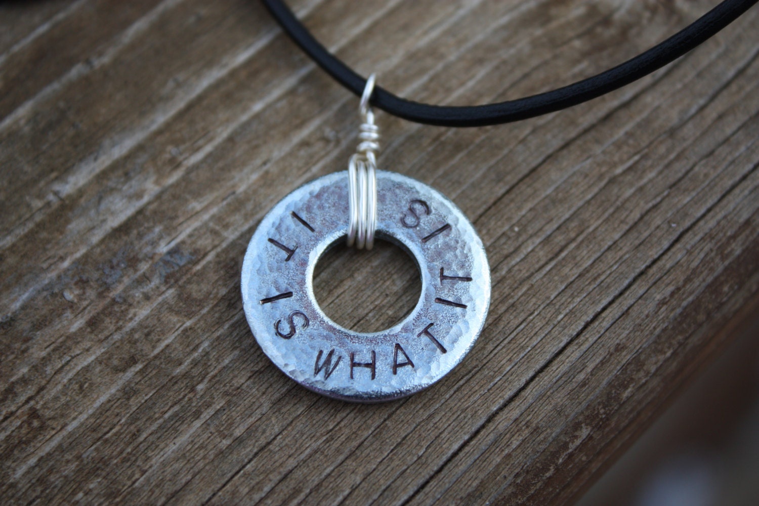 It Is What It Is Hand Stamped Silver Washer by ChelestersCreations