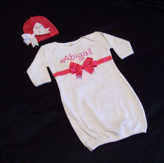 Personalized Boutique Baby Gown Gift Set with by AGrowingFamily