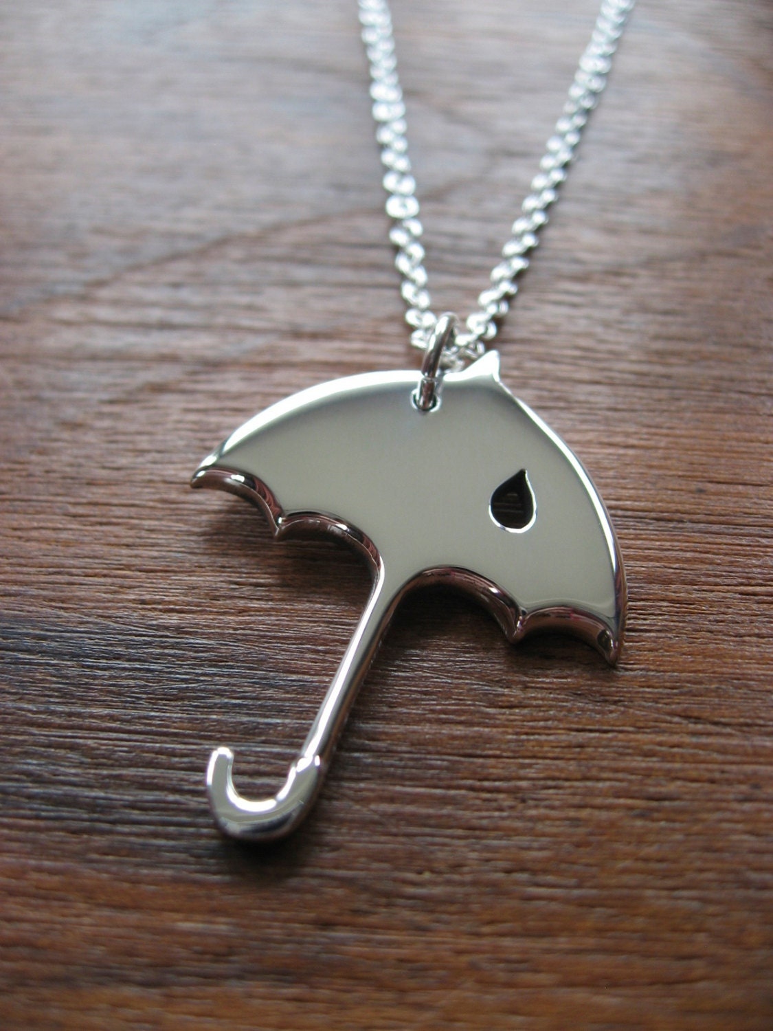Silver Umbrella Handmade Pendant Necklace