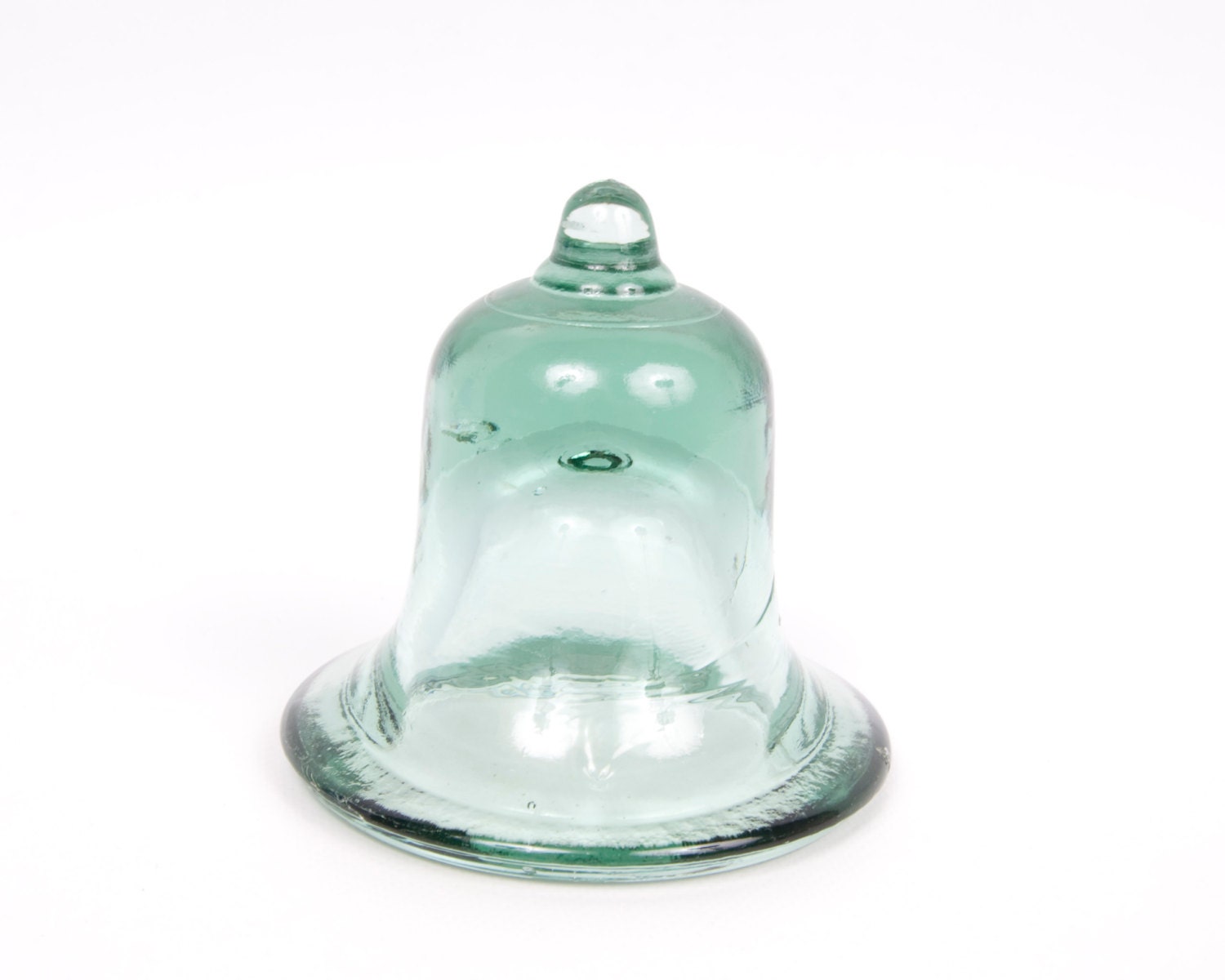 Vintage Green Glass Cloche Hand Blown Bell Jar Domed Glass