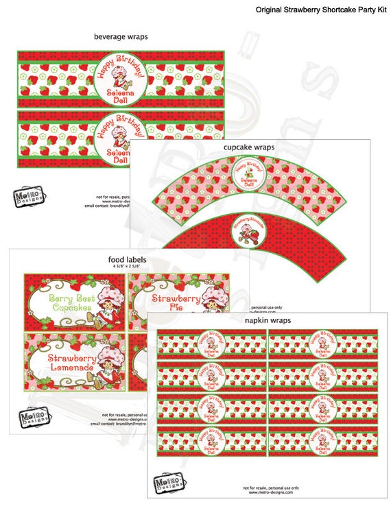 Original Strawberry Shortcake - Deluxe Party Kit Il_570xn