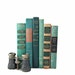 TEAL & SALMON 1940s Decorative Books, Wedding Decor, Book Collection Set, pink green, Antique Old Bundle, Home Library, turquoise