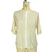 1950s Vanity Fair Lace Blouse / Mad Men / Cream Ivory / Nylon / Sleep Shirt / Short Sleeve Blouse / Womens Vintage Blouse / Size 36