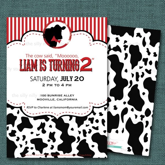 Cow Print Birthday Invitations 9