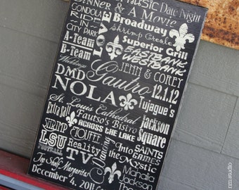 30"x48" Personalized Family Word Subway Sign - Custom Wood Sign, Hand Painted and Distressed