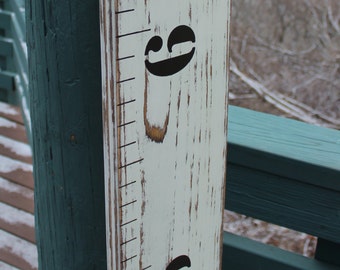 Children's Wooden Growth Chart Ruler For A Nursery, Baby Room Or Kids Room - Weathered