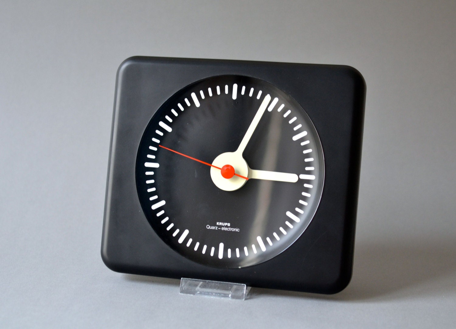 Vintage wall clock West German Krups black 80s 90s