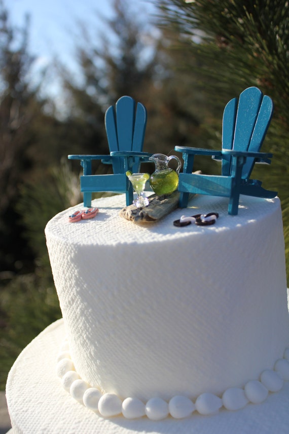 Beach Theme Wedding Cake Topper Adirondack Chairs Jimmy