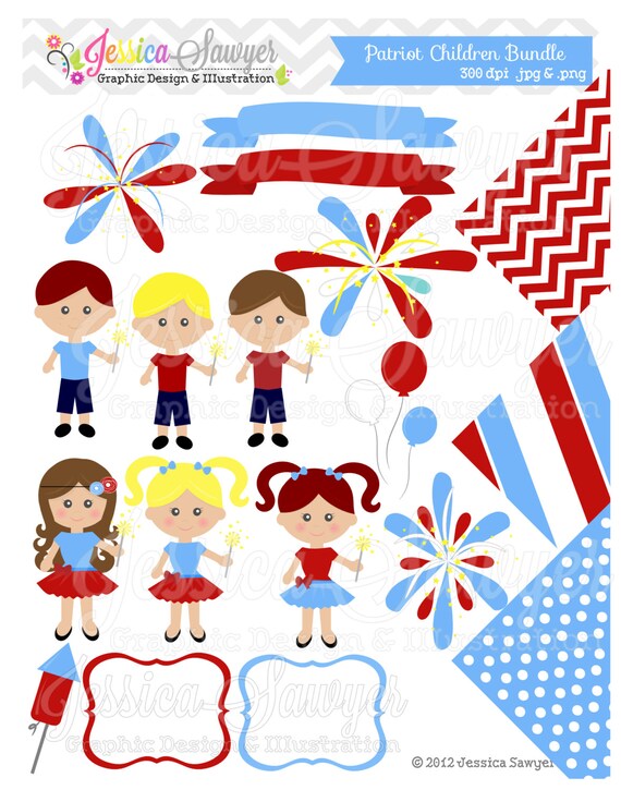 INSTANT DOWNLOAD, fourth of july clip art and digital paper, firework clipart, for commercial use, invitations, scrapbooking, web design Il_570xn