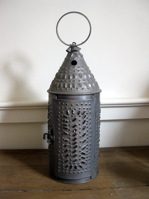 Vintage Punched Tin Lantern Primitive Lantern Paul Revere