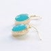 Turquoise and Gold Drop Earrings - Turquoise Blue Oval Drops on Gold Filled Earwire - Teal Stone Earrings - Bridesmaid Jewelry