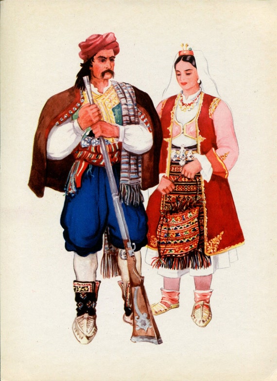 Items similar to Bosnia Herzogovina Bosnian National Costume Vintage ...