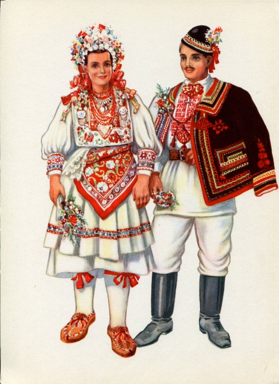 Croatia National Costume Print to Frame by SkippiDiddlePaper