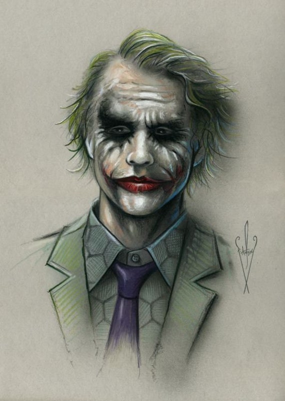 The Joker Pencil Airbrush Drawing 12 x 18 Inch Artwork